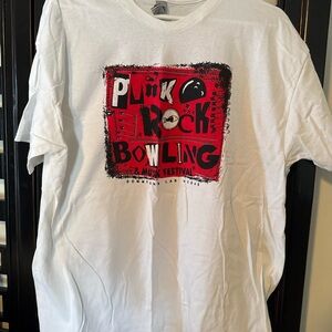 White 'Pink Rock Bowling  Graphic Tee